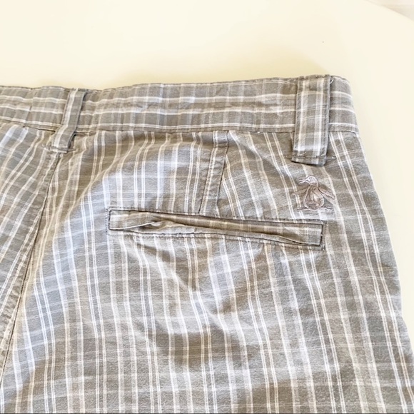 Original Penguin Men’s Cotton Check Short Gray Size 30 - Picture 6 of 9
